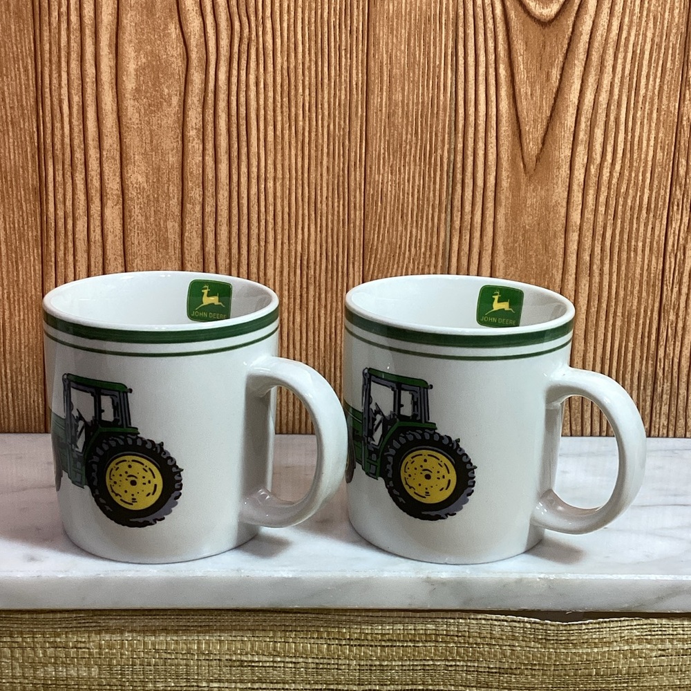 John Deere Green and Yellow Tractor Mugs